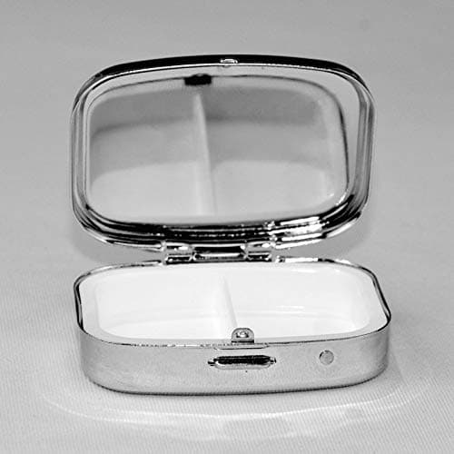 Summer Flip-Flops Square Pill Box Mini Metal Travel Medicine Organizer 2 Compartments Pocket Portable Small Storage Case — view 4