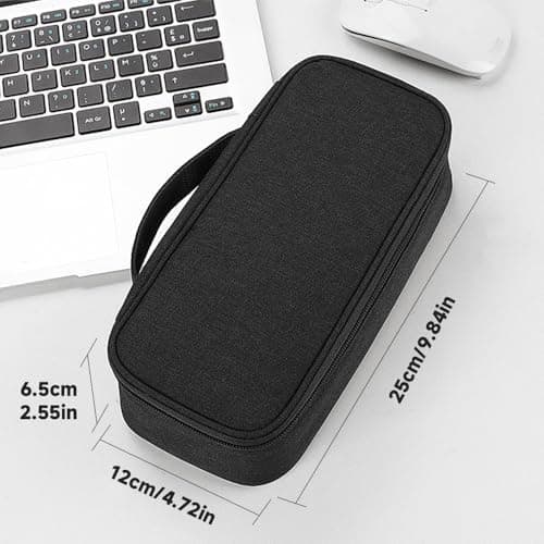 Teskyer Travel Tech Pouch, Protable Cable Organiser Bag, Electronics Accessories Travel Organizer Case for Cable Charger Earphone Power Bank Hard Drive - Black — view 2
