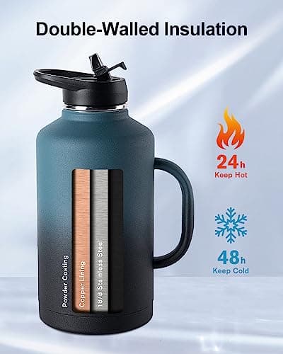Trebo Insulated Water Bottle 2 L Stainless Steel with Side Handle & Pouch — view 2