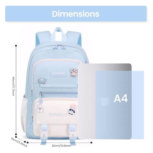 Tanou School Backpacks for Girls, 20L Kawaii Girls School Bag with Pendant — view 3