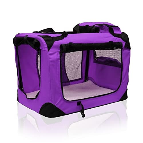 Petbarn Portable Soft Fabric Pet Carrier Folding Dog Cat Puppy Travel Transport Bag (Small, Purple) — view 3