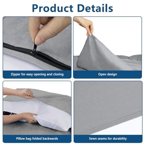 flintronic Sleeping Bag Liner 220 * 90 cm, Portable Camping Sleep Bag with Pillow Slot, Lightweight Travel Sleeping Bag for Camping Picnic Hiking Hostels-5PCS Grey — view 5