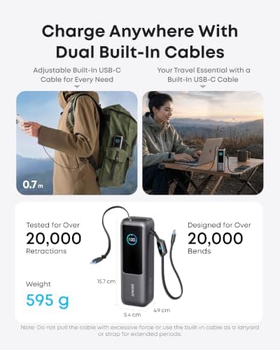 Anker Power Bank, 25,000mAh Travel Essential with 165W Total Output — view 3