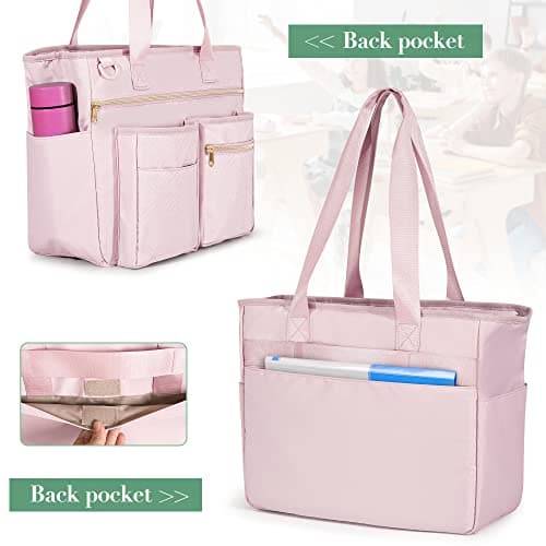 Fasrom Laptop Tote Bag for Work Women, for up to 15.6 Inches Laptop, Pink — view 5