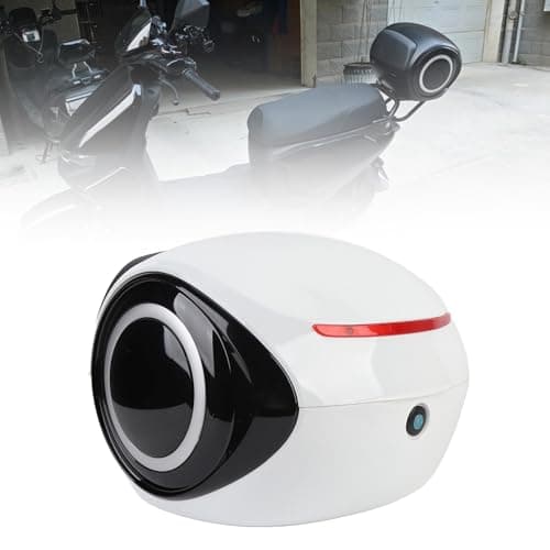 Yosoo Health Gear Top Box 32L ABS Motorcycle Top Case with Water Dust Proof Storage Removable Washable Lining and Backrest for Motorcycles Scooters Electric Bikes Commuting Travel (White) — view 3