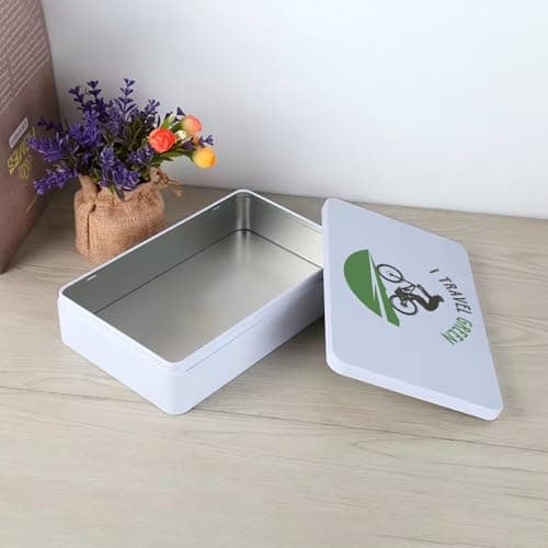 Fabulous I Travel Green Mountain Bike Travel Nature Metal Box 11 x 18.5 x 5.5 cm White – Storage Box, Key, Tools, Lunch Box, Sugar, Biscuit — view 5