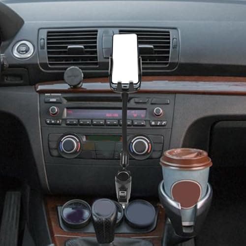 Gadpiparty Dual Usb Port Car Charger Phone Holder Mount with Cigarette Lighter Socket Compatible with 3 to 6.5 Inch Phones Dashboard Mount for Navigation and Charging — view 2