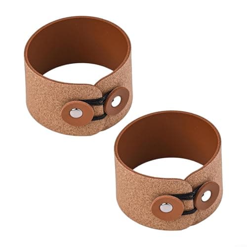 2 Pack Cork And Pu Leather Cup Sleeves Adjustable Reusable Sleeve For — view 3