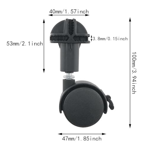 ITROLLE 4PCS Black Cubic Foot Connector Wire Grid Cube Plastic Connectors for Travel Suitcase Carry On Luggage Spinner Wheels Furniture Casters Swivel Replacement Wheels Plastic Castor Wheels — view 2