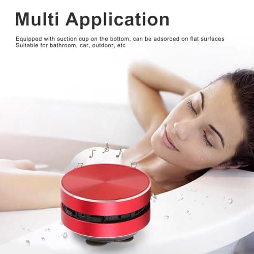 Sxhlseller Bone Conduction Speakers Ultra Mini, Turn Anythin Into Speaker, Stereo Bass Portable Small Cordless Speaker with Suction Cup for Home Outdoor Travel (Red) — view 2