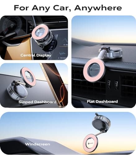 VICSEED for MagSafe Car Mount 55+KG Strongest Suction Phone Holder, Pink — view 2