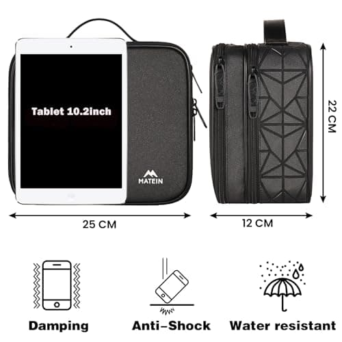 MATEIN Cable Organiser Bag, Cable Bag, Tech Pouch, Cable Storage Box, Black — view 2