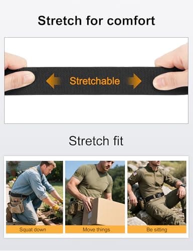 JUKMO Quick Release Tactical Belt, Military Work 1.5" Nylon Web Hiking Belt — view 4