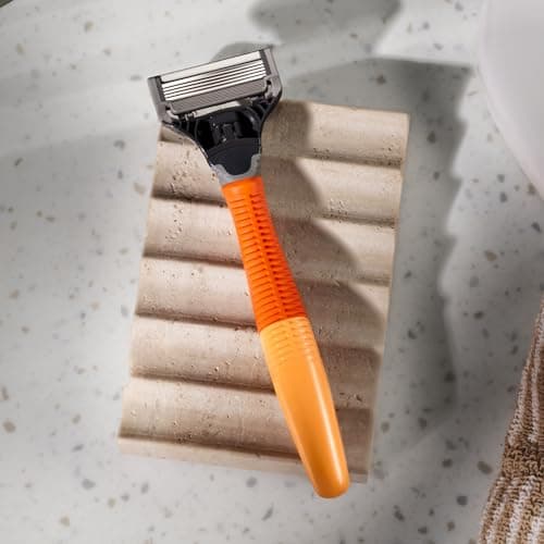 Harry’s Original Razors for Men, 5-Blade Razor Set – 1 Orange Handle, 5 Razor Blade Refills, 60ml Shave Gel, Travel Blade Cover — view 2