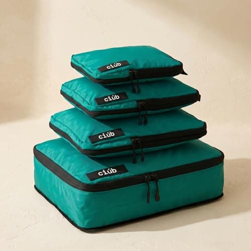 ciúb Compression Packing Cubes 4 Set Premium Double Zip, Fit 40% More in Your Luggage, Carry-On & Backpack, Lightweight Water Resistant Travel Accessories, Compressible Suitcase Organiser Bags (Green) — view 5