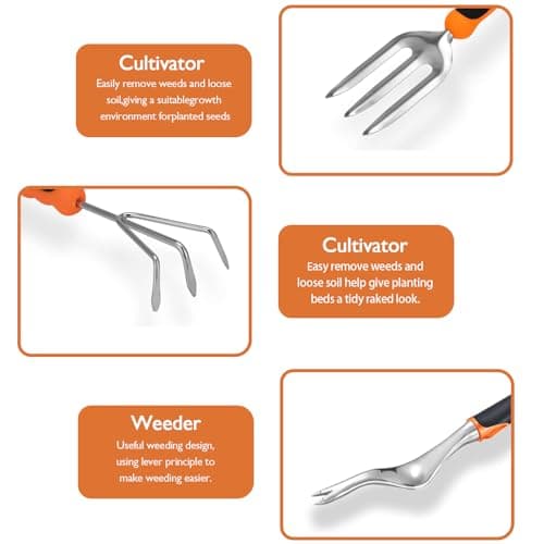 ABRFC Garden Tool Set, 11 Pieces Aluminum Heavy Duty Gardening Kit Gardening Gifts for Women & Men Garden Tool Set with Spray-Bottle, Bag, Gloves Indoors & Outdoors Durable (11 Pieces) — view 6