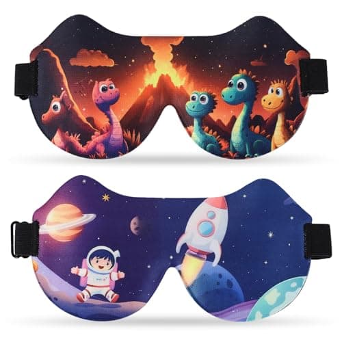 2 Pcs Kids Eye Masks for Sleeping, 3D Blackout Eye Mask for Sleeping (A)