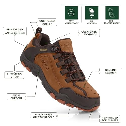 Northwest Territory Corbett Men's Leather Walking Shoes, Brown, Size 13 — view 3