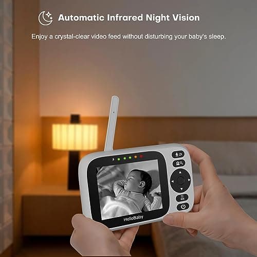 HelloBaby Baby Monitor with Camera and Night Vision No WiFi 3.2" IPS Screen — view 3