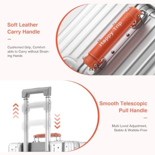 AIWEINY All Aluminium Hard Shell Cabin Suitcase Carry On Luggage — view 4