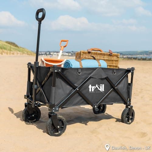 Trail Folding Camping Festival Trolley, 80kg Capacity, Black — view 2