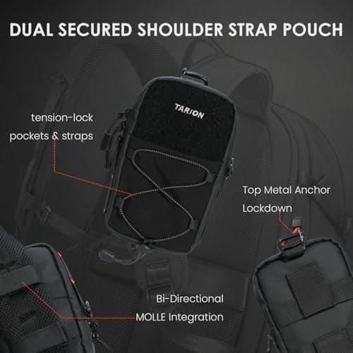 TARION Backpack Strap Pouch with POV Camera Mount for Walking & Hiking — view 4