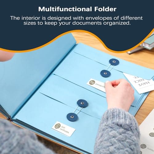 Important Document Organizer, If I Die Binder UK, Life Book Document Organiser, Document Organizer with Pockets File Home School Office Supplies (Beige) — view 2