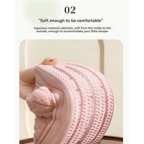 DFSDJEUW travel slippers women Plantar Fasciitis Slippers Warm Dinosaur House For Men Winter Indoor Shoes Wide Fit Anti-Slip Orthopedic Shoe ladies memory foam slipper Pink 4 — view 2