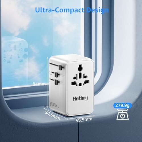 100W GaN Universal Travel Adapter Worldwide, International Travel Plug Adapter with 2PD USB-C & 2QC USB-A, All in One Universal Plug Adapter with Dual 10A Fuses for Laptops, Tablets, Phones — view 6