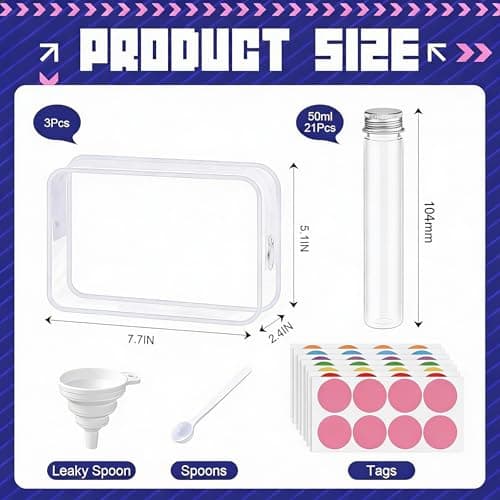 Shinylin 33 Pcs Protein Powder Travel Container Set for Workout Fitness — view 2