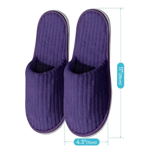 TESIN 18 Pairs Disposable Hotel Slippers - Bulk Guest House Shoes for Spa — view 3