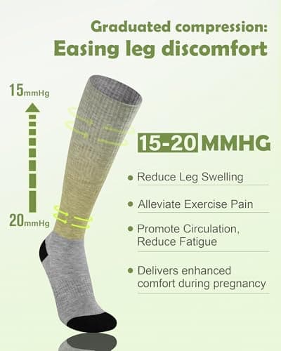 SukModen Bamboo Compression Socks for Women & Men, 2 Pairs, 15–20mmHg — view 3