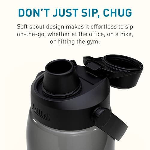 Camelbak THRIVE CHUG 950 ml – bike bottle – leak-proof – soft drinking spout – ideal for on the go – keeps hydrated even on hot days – Charcoal, size: OS — view 6