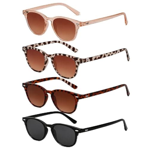Lumoia 4Pcs Sunglasses for Women, Retro Ladies Polarized Sunglasses UV400