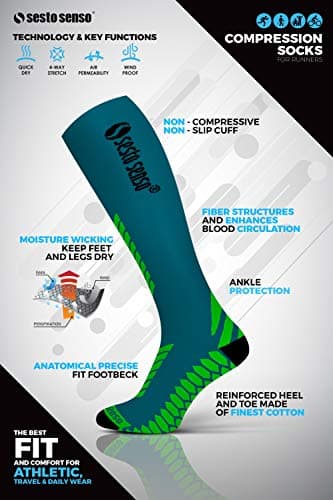 Sesto Senso Compression High Socks Women Men Sport Running 1-3 Pairs 7-10 Turquoise — view 5