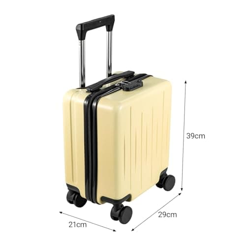 SUNNYNEST 14 Inch Cabin Suitcase Built in Lock with 360°Rubber Yellow — view 2