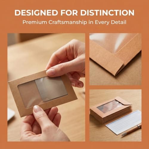 30pcs Kraft Paper Window Envelope with Sealable Panel for Documents — view 3