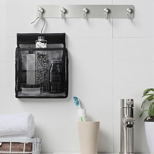 2pcs Hanging Shower Caddy Storage Bags Multipurpose Organizer with Hooks Compact Foldable Design Waterproof Soft PVC Material Bathroom Dorm Travel Essentials for Cruise Kitchen and Washing Line Use — view 5