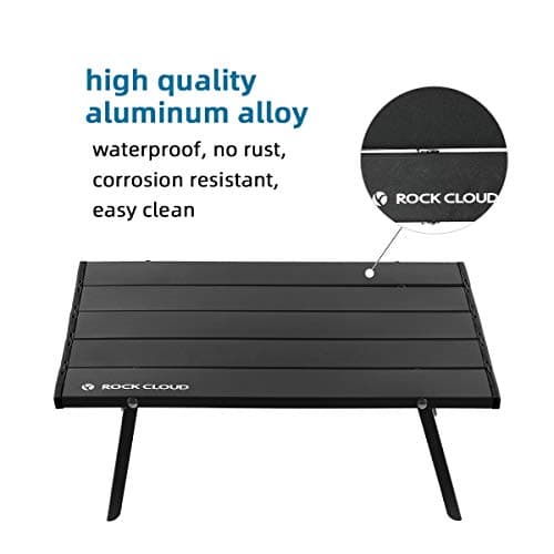 ROCK CLOUD Folding Beach Table Aluminum Portable Camping Table Ultralight Mini with Carry Bag for Picnic Camping Hiking Backpacking — view 6