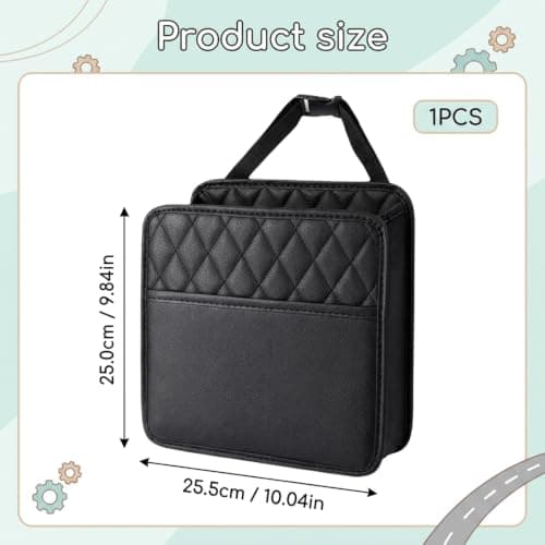 XZSKD Car Storage Organiser, Car Seat Storage Organiser for Family Road Trips and Daily Commutes, Car Tidy with Multiple Pockets, Black Car Seat Organiser with Adjustable Straps for Most Vehicles — view 2
