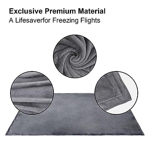 DAWNTREES 2 Pack Travel Blankets and Pillows, Grey — view 4