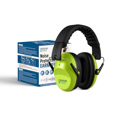 Serene Stock Kids Ear Defenders - 26db SNR Ear Defenders - Sound Blocking Earmuffs Autism - Noise Cancelling Headphones Toddlers (Green)