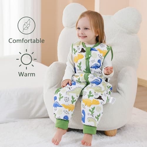 MIKAFEN 2.5 Tog Sleeveless Toddler Sleeping Bag with Feet, 90cm/ 3-4 Years — view 2