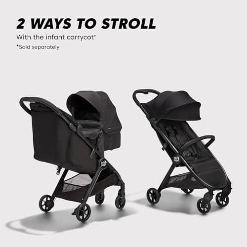 Baby Jogger City Tour 2 Eco Stroller Travel System | Ultra-Lightweight, Foldable & Compact Pushchair Buggy, Carry Bag, Weather Shield & Belly Bar | With Sustainable Fabrics | Black — view 3