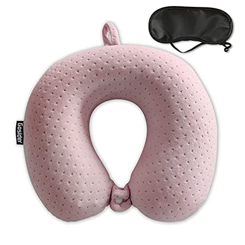 Gosider Neck Pillow for Travel Memory Foam Neck Pillows, Pink