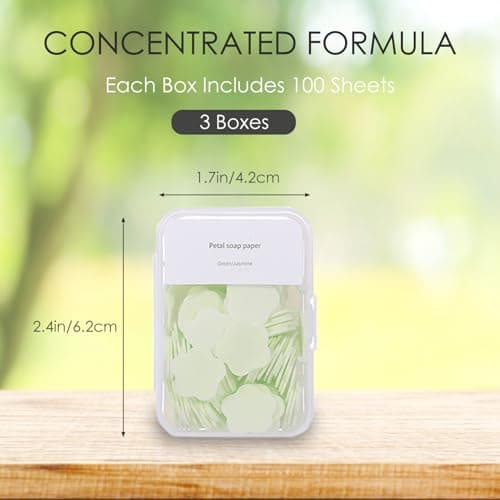 Iensen 300pcs Portable Hand Washing Soap Sheets, Scented Mini Soap Sheets, Disposable Soluble Soap for Outdoor Travel, Camping, Hiking (Green) — view 2