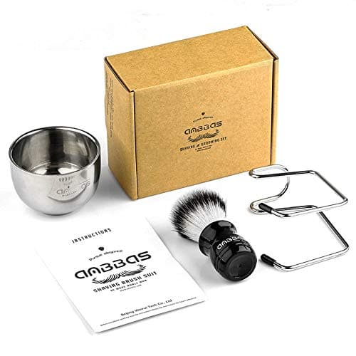 Anbbas Synthetic Badger Shaving Brush,3in1 Kit with Stainless Steel Shaving Stand and Bowl for Men Wet Close Shave — view 6