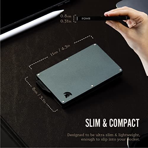 POWR Card Holder Wallet, RFID Blocking Credit Card Holder, Minimalist Wallet Credit Holders, RFID for Men, Metallic Slim — view 3