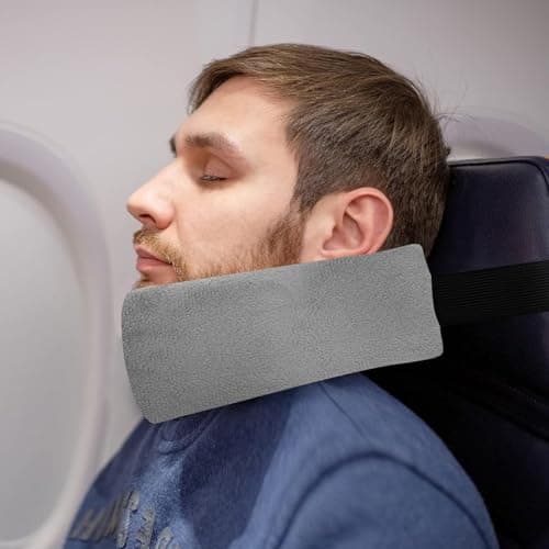 GETFACAI Head Rest Eye Mask Airplane, Airplane Head Strap, Travel Pillow for Airplane, Band Comfort Head & Neck Support For Airplanes, Cars Sleeping and at Home Travel Pillow Alternative (Grey) — view 3