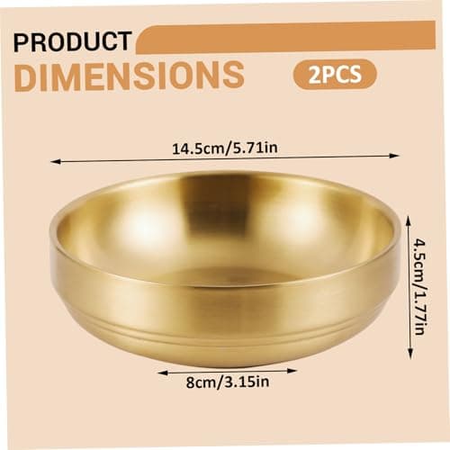 Dog Bowls, 2Pcs Gold Dog Bowls, 5.7 Inch Stainless Steel Pet, Pet Dish Set for Food, Basic — view 5